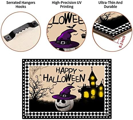 Halloween bundeve Wood Ghost House Novost Tined Reader Decor Happy Halloween Black Diamond rešetka Drveni