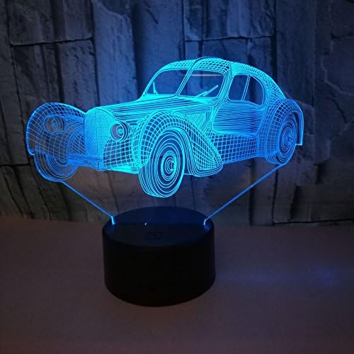 Novi automobil USB 3D noćna lampica Stari automobil Novelty Creative Touch Desk lampica Dječje uređenje