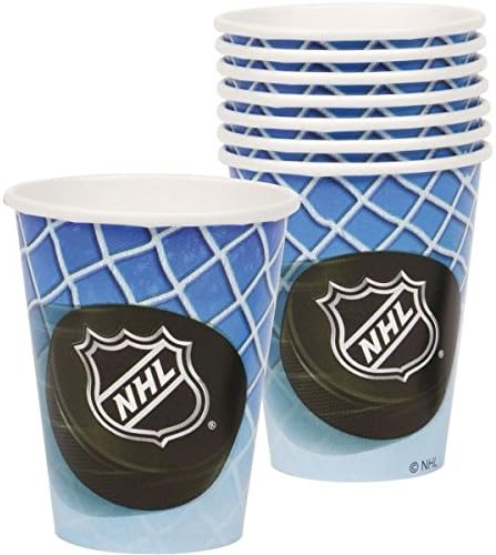 Amscan 583834 NHL ice Time! Kolekcija 9 oz. 8 kom, papirne čaše za zabave