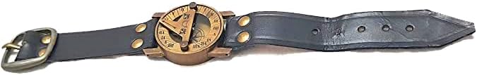 Vintage antički morski kompas sa kožnim trakom