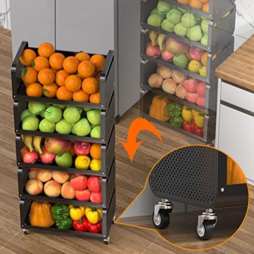 Kuhinjski stalak za odlaganje, 5-slojni vagon za voće i povrće koji se može ukloniti, odvojivi prozračni