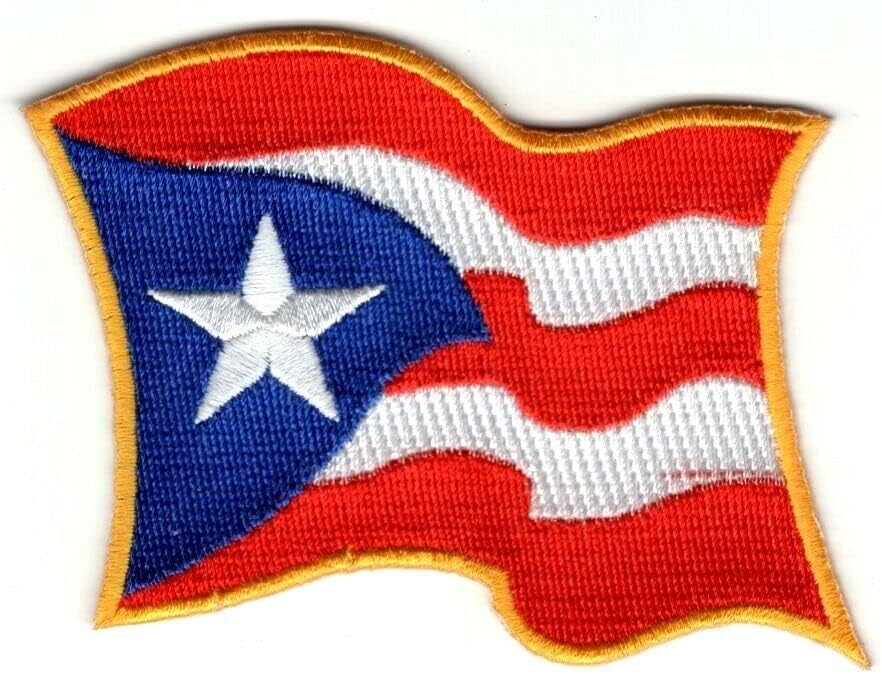 Puerto Rico mahanje zastave Gold Border 3 Gvožđe na patch vezen