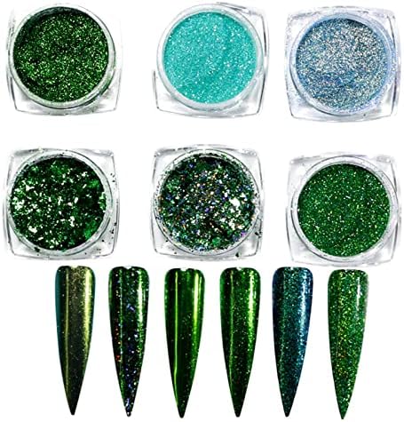 6 boja Set puder za nokte labava pastelna Folija boja noktiju ogledalo sjajni puder za nokte DIY ukras za