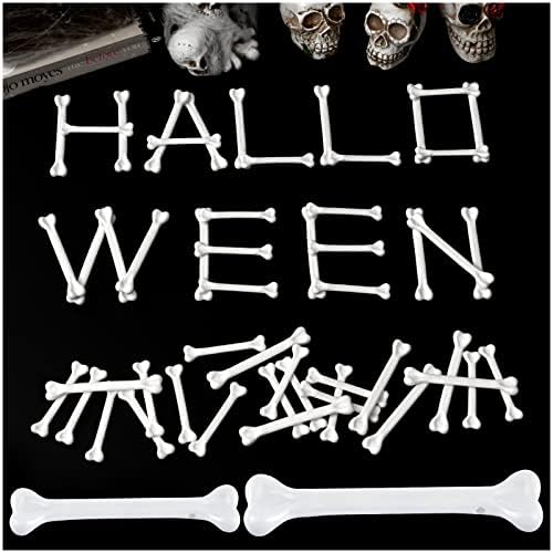 60pcs Mini plastične kosti, bijele kosti Halloween Dekor, male plastične kosti za zabavne ukrase Caveman