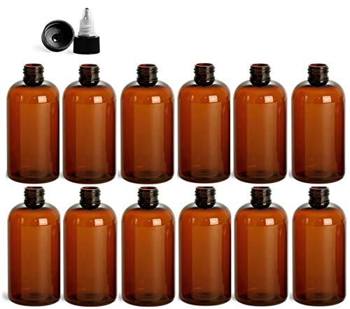 Premium esencijalno ulje 8 unce Boston okrugle boce, PET plastično prazno ponovno punjenje BPA bez crne