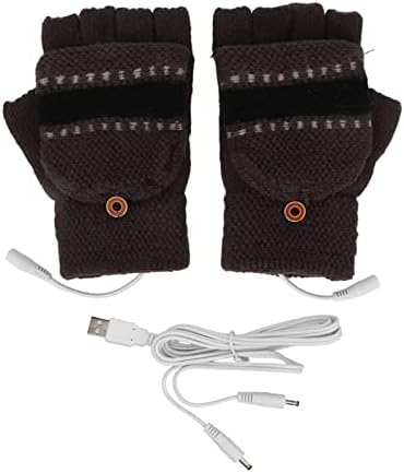 USB grijane rukavice, pola prste grijane rukavice pletenje dvostrano grijanje topli puni prst i pola prstiju