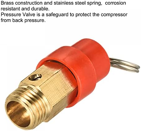 UXCell tlačni pritisak klima uređaja 1 / 4pt muški navojni 150 PSI set tlaka Red Hat 2pack