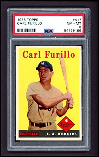 1958 TOPPS 417 Carl Furillo Los Angeles Dodgers PSA PSA 8.00 Dodgers