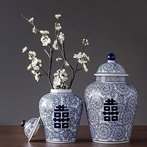 Namazi keramičke staklenke, čaj teglica, kišni stil Skladišta, plavi i bijeli đumbir Jars porculanski vaza