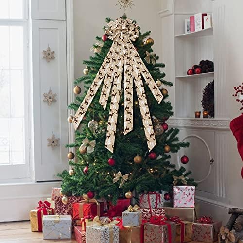 Božićna stablo gornji ukras Privjesak Veliki luk Božićne drvce Privjesak od krpe vrpce Božić ukrasi