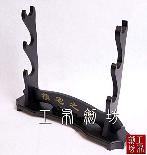 Jiaoguo 3 sloja kuće blago samurai mač Katana Wakizashi TANTO držač za držač za prikaz Black