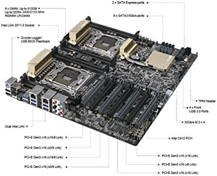 ASUS EEB Power s dualnim CPU DDR4 memorijom LGA 2011-3 utičnica matična ploča Z10PE-D8 WS