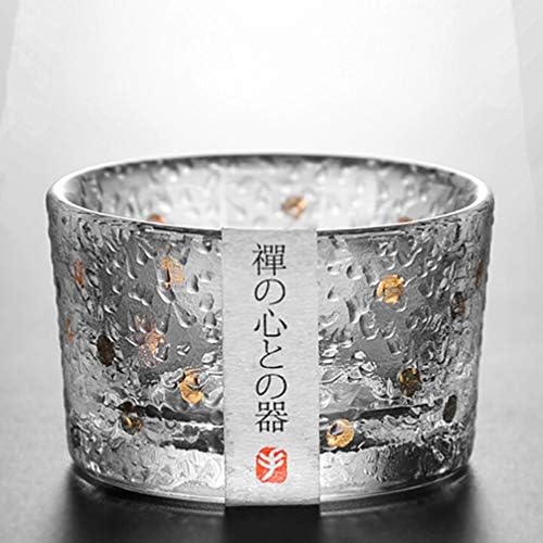 Hemoton Clear naočale 4pcs sake čaše naočale japanske pukotine stakla za piće sa zlatnim čičelim staklenim