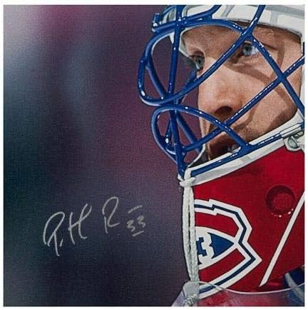 Patrick Roy Autografirao 20x24 omotano platno u blizini i ličnih kanadina UDA - AUTOGREMENT NHL Art