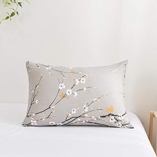 Nanko cvjetni skup jastuka, tan sive šljive cvjetovi cvjetni uzorak tiskani jastučnici / jastuk - 20x30