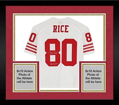 Uokvirena Jerry Rice San Francisco 49ers Autographing White Mitchell & Ness Replica dres sa natpisom HOF