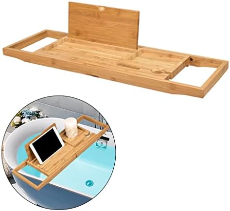 KFJBX Drvena kupatilo Caddy Tray Produživa kade za kadu za most Polica za brigu o knjizi / tablet stalak