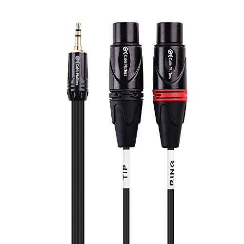 Kabel je važan 3.5 mm 1/8 inča TRS do 2 XLR kabla 10 ft, muški na ženski aux do dvostruki XLR kabl za proboj