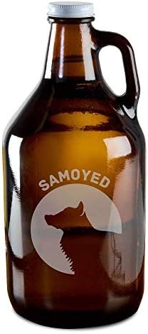 Ponos pasmine Samojedskih pasa ručno rađeno urezano staklo za uzgoj piva 64 oz