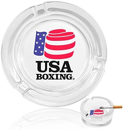USA Boxing Glass Ashtray okrugli cigarete Držač za trajke pepela za kućnu kancelariju unutrašnja ukras