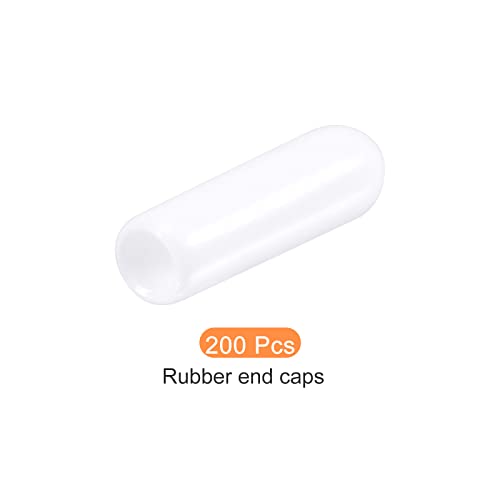 Rebower Screw thread Protector Cover gumeni završni poklopci, [za vijak, vijak] - 1/8 ID / bijeli/200 kom