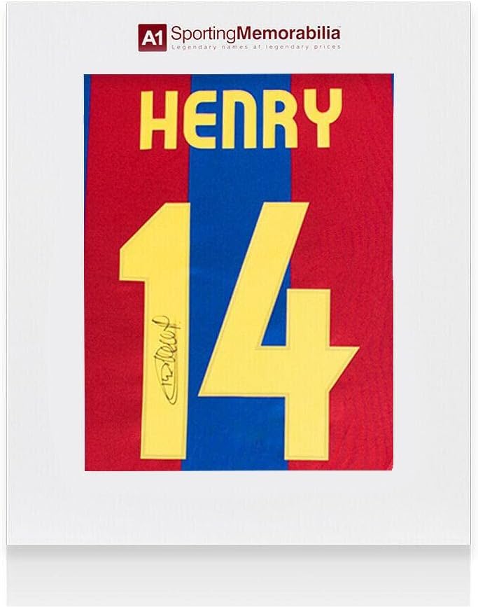 Thierry Henry potpisao Barcelona majicu - Retro, broj 14 - Poklon kutija Autograph - autogramirani nogometni