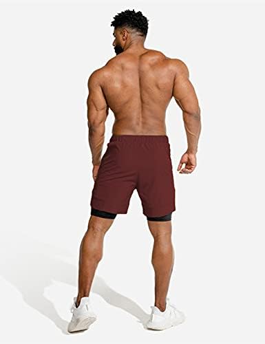 Coofandy muške kratke hlače 2 u 1 u 1 Hladnjaci Brza suha teretana Atletski jogger sa telefonskim džepovima