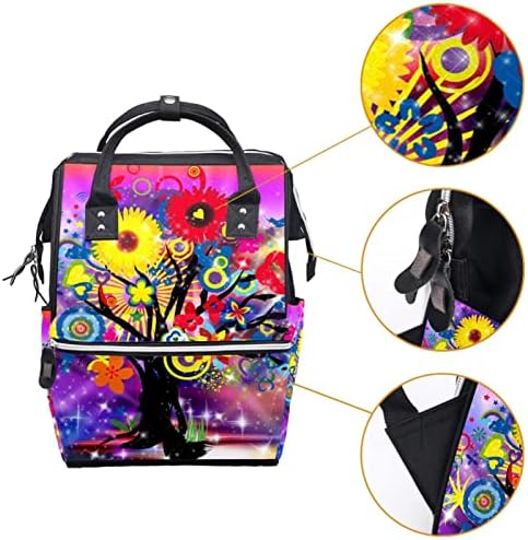 Guerotkr putni ruksak, torbe za pelene, ruksačka torba za pelene, apstraktni šareni cvjetni uzorak drveća