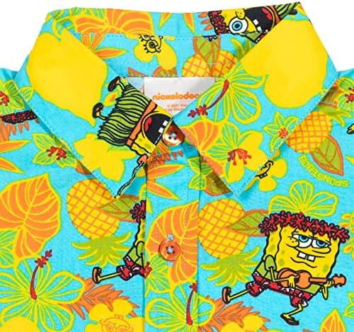 Nickelodeon Spongebob Squarepants Boys Hawaiian Kratki Rukav Dugme Down Shirt