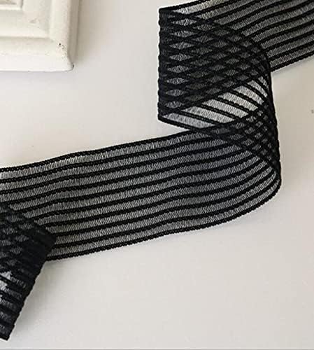 KASMOM 50 metara šivanje rastezljive elastične trake 4cm/4.5 cmcrna Bijela čipkasta elastična traka pojas
