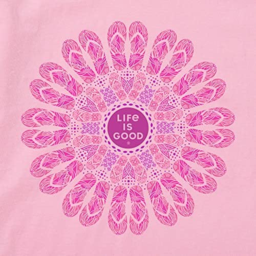 Život je dobra ženska drobilica grafička majica V-izrez Flip Flop Mandala