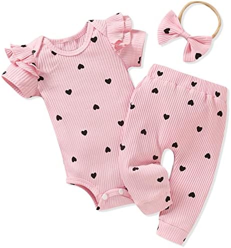 Aalizzwell Baby Girls Ribded Screeve Spring Spring Summer Outfit