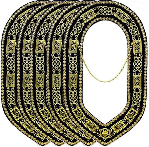 5pcs regalia masonic Grand Lodge Zlatni lanac Rhinestone ovratnik ljubičaste baršun