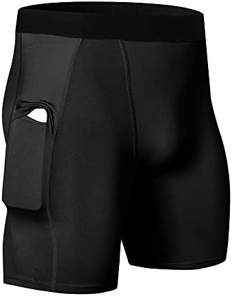 WRAGCFM muške atletske kompresijske kratke hlače s džepovima za trčanje aktivni donji veš
