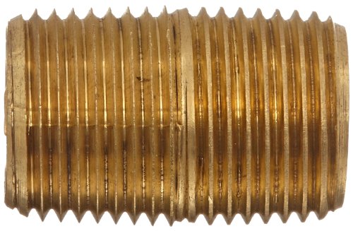 Anderson Metals 56112 Mesingani priključak za cijevi, zatvorena bradavica, 1/8 NPT muški, 3/4 Dužina