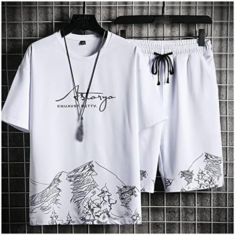 SCDZS Muške setovi Streetwear Tricat T majice + Sportske kratke hlače Ležerne prilike Ljeto Muškarci Setovi
