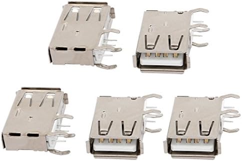 Aexit 5kom USB distribucija električni 2.0 tip-A ženski priključak 4-Terminal strani umetak PCB utičnica konektor
