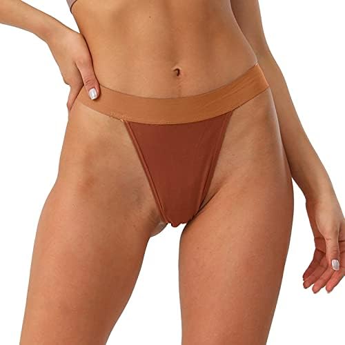 Pamučne gaćice Bikini ženske pamučne pantalone sa ravnim nogama prozračne seksi srednje struka jednobojne