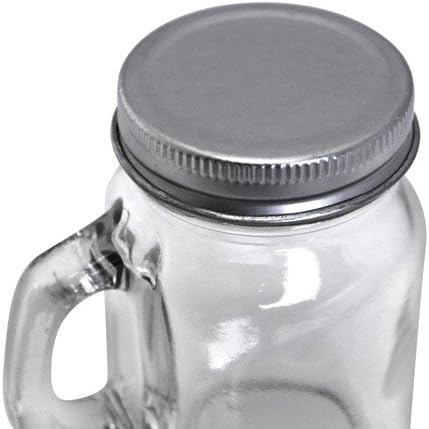 Mason Glass šalice za piće s ručkom & amp; Tin poklopci poklon ideja za kafu, sok, udarac,voda, deserti,