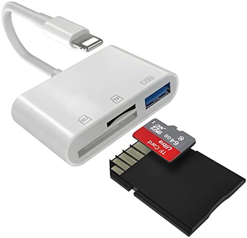[Apple MFi Certified] čitač SD kartica za iPhone / iPad, Konverter adaptera za čitač Kamera Lightning na