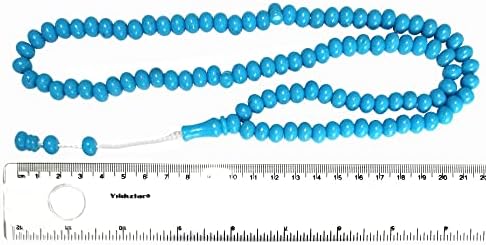Islamske Subha perle, tirkizno plavi tvrdi Monomer srednje veličine 7x8 mm jednostavan 26-inčni muslimanski