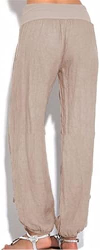 Maiyifu-GJ ženske elastične pantalone visokog struka čvrste Ležerne pantalone sa širokim nogama na plaži