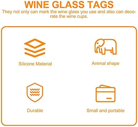 BESPORTBLE Wine Glass markeri 12kom divno silikonsko staklo za vino za životinje čari šarene silikonske
