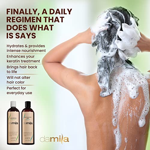 Damila Salt & amp; bez sulfata šampon & amp; regenerator za Keratin i tretiranu kosu - profesionalni paket