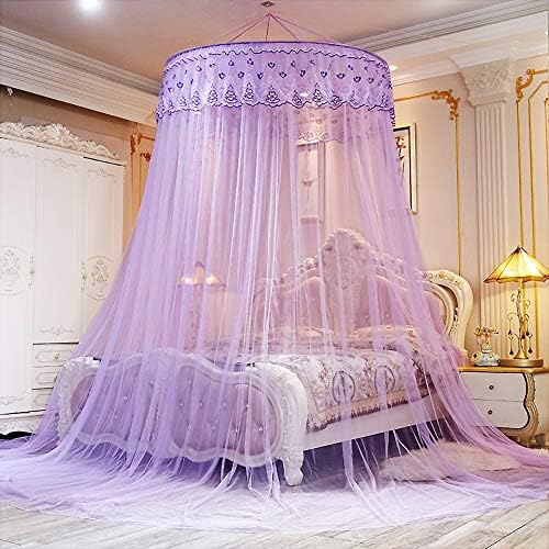 ASDFGH Dome Floor-Standing Palace Mosquito net, Kids mosquito Netting Princess Bed Canopy Lace Netting Bedding