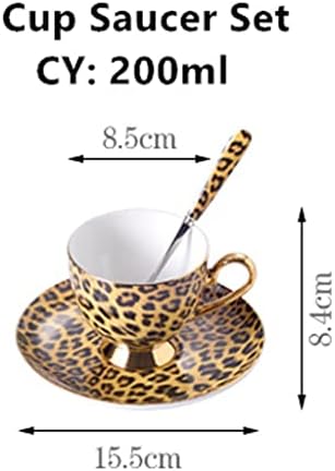MJWDP Leopard Bone Kina Set za kavu Porcelanski čaj set Pot šalica keramičke čaše za piće Postavi za piće