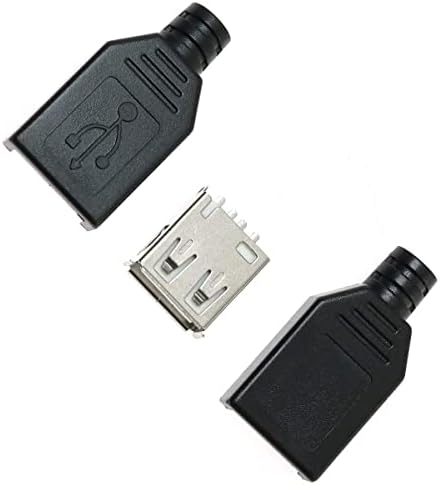 Ženski Port utičnica USB 2.0 konektor sa crnim plastičnim poklopcem Shell DIY konektor -