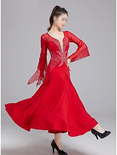JKUYWX Dance Latino Dance Kostimi Ženski plesni odijelo Waltz Ballroom Dance Trumpet haljina za rukave