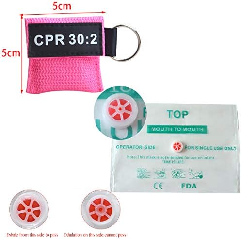 JTKENS CPR štitnik za lice prve pomoći CPR maska ​​Prozirna CPR maska ​​CPR 30: 2 sa kekljama za ključeve