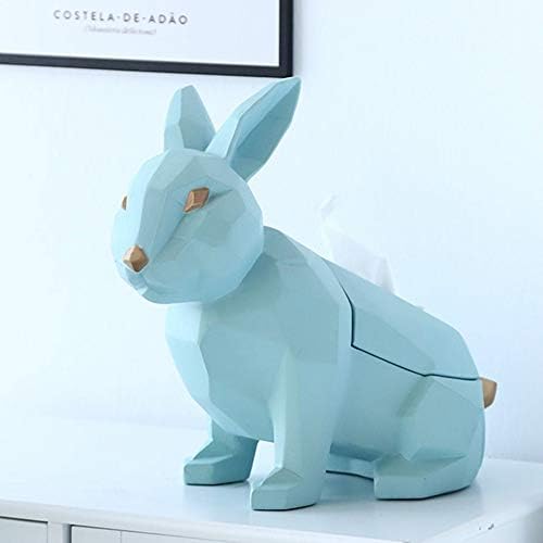 Statue Skulpture Spatuete, geometrijski plavi zec dizajn životinje figurine kutije za papir papir ručni